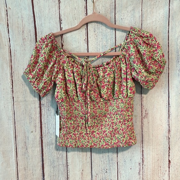 NWT ASTR The Label Halter Tie Top in Pink Green Floral - Picture 5 of 8